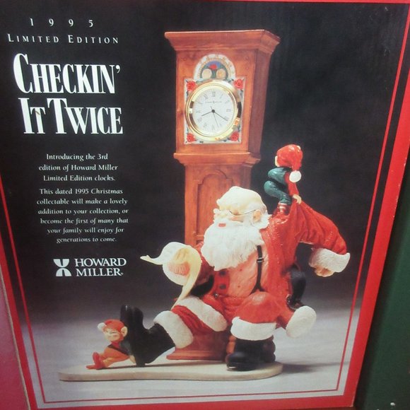 6 HOWARD MILLER CHRISTMAS TIME 9" ANNIVERSARY CLOCK 1st Ed '93 '95 '96 '97 '98 - Picture 9 of 11